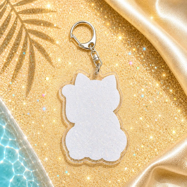 【ELE】LUCKY CAT アクリルキーホルダー ラメ入りタイプ