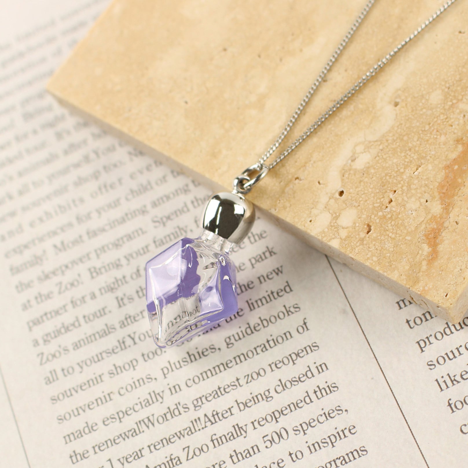 香るペンダント【ダイヤ・パープル】｜アロマペンダント｜香水