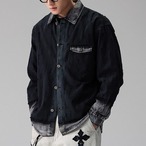 Long Sleeve Patch Pocket Hip Length Open Collar Shirt ◇H0888