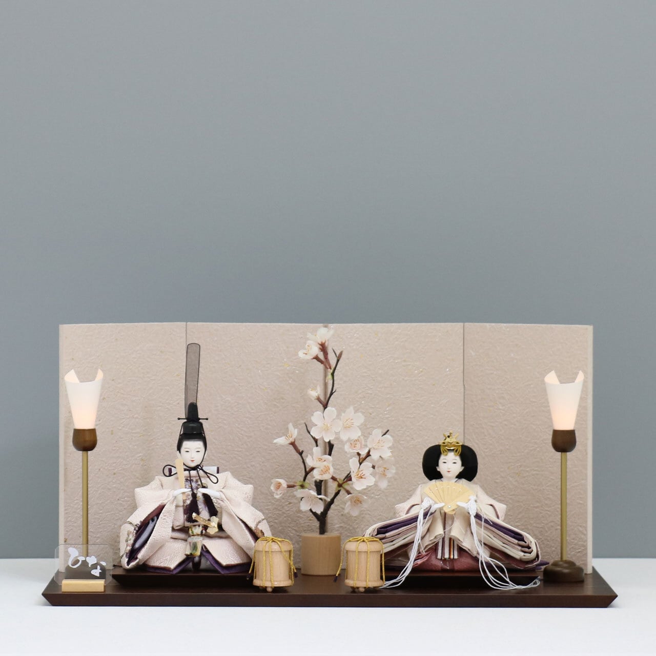 ピーカブーひな人形 ベーシックシリーズ 親王飾り 【舞姫】 ひな人形|雛人形|桜|和モダン|LED照明