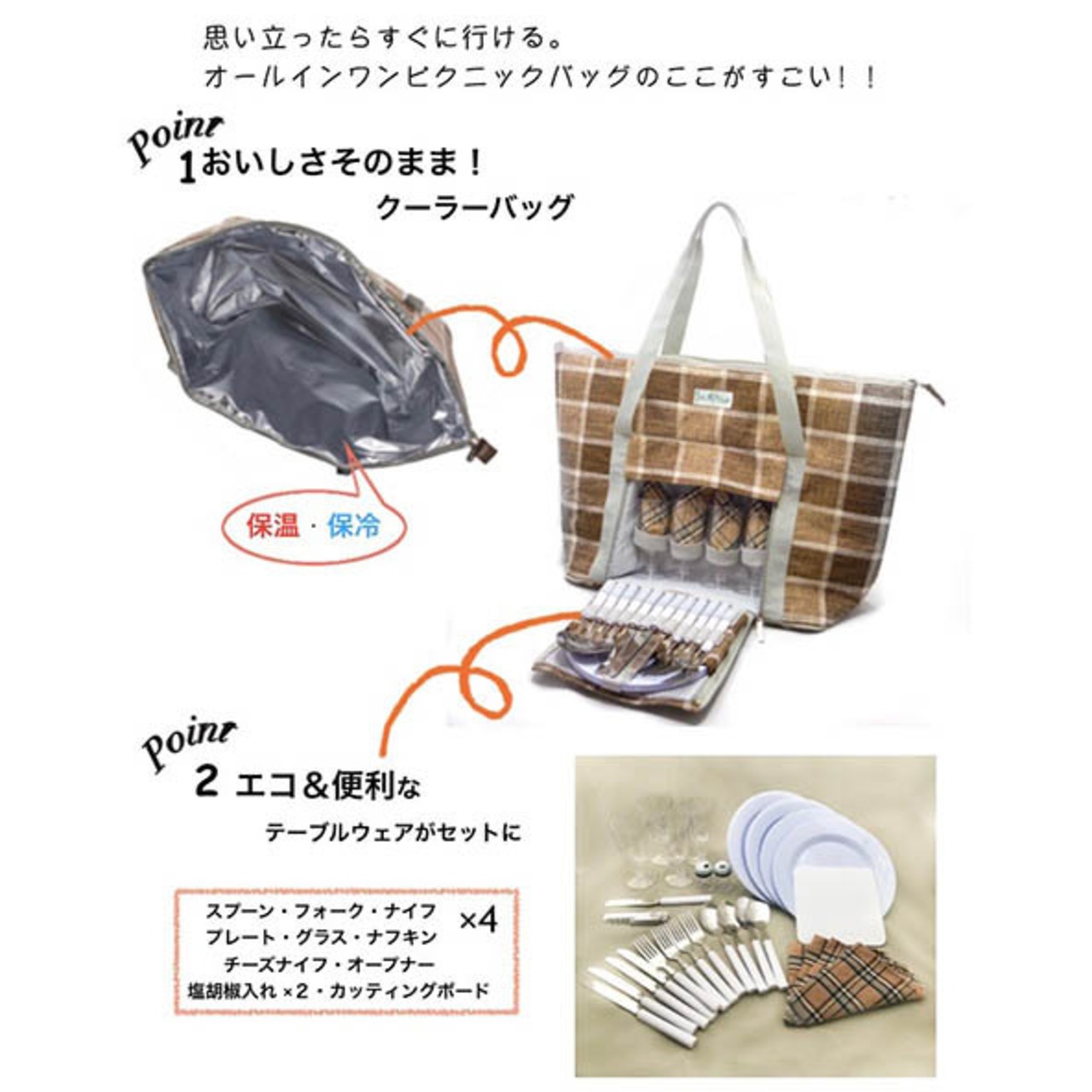 LoaMythos(ロアミトス) Tote Type All in One Picnic Cooler Bag（4人用） lm1001422 トートファミリー