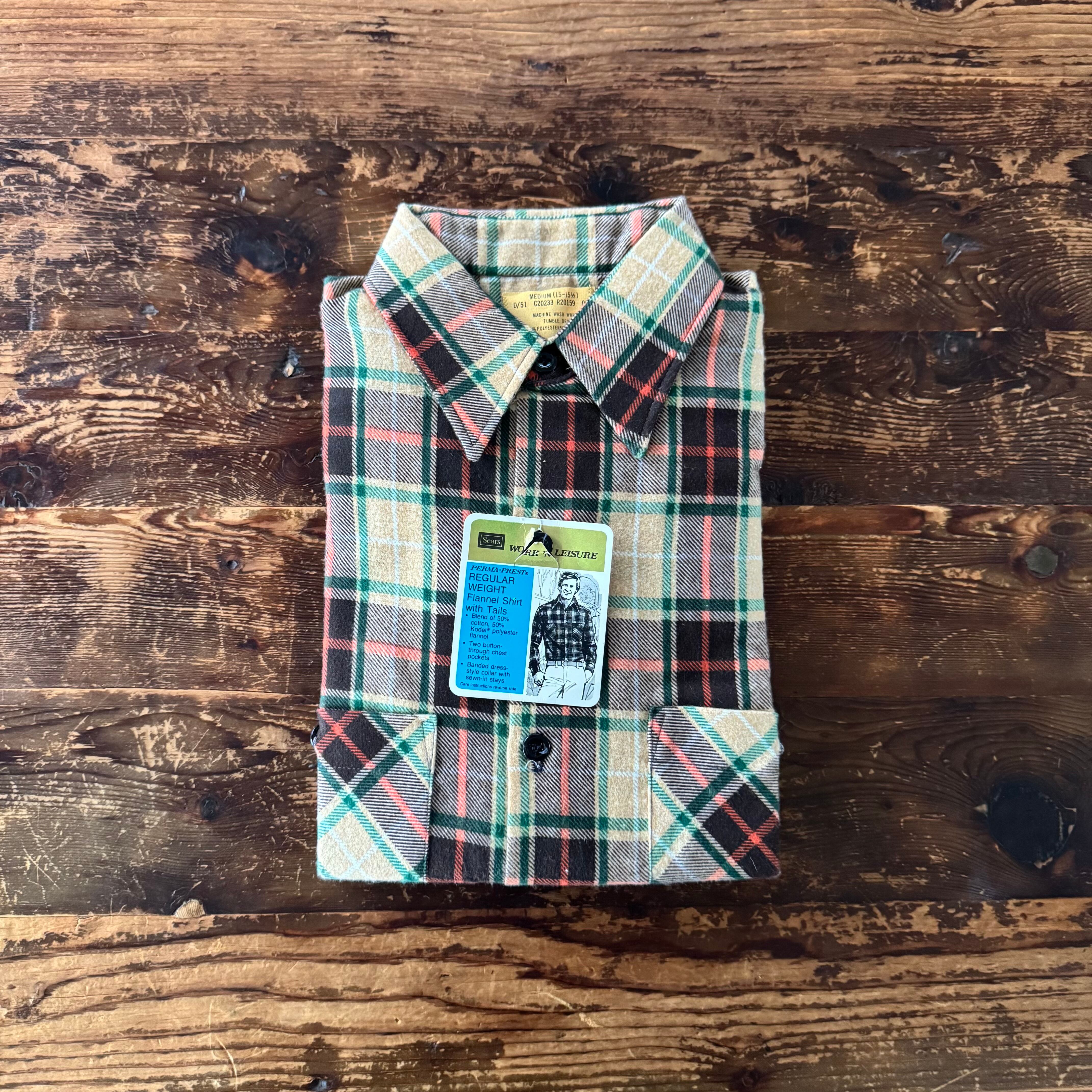 1970's Deadstock Sears "Work 'N Leisure" Print Flannel Shirt