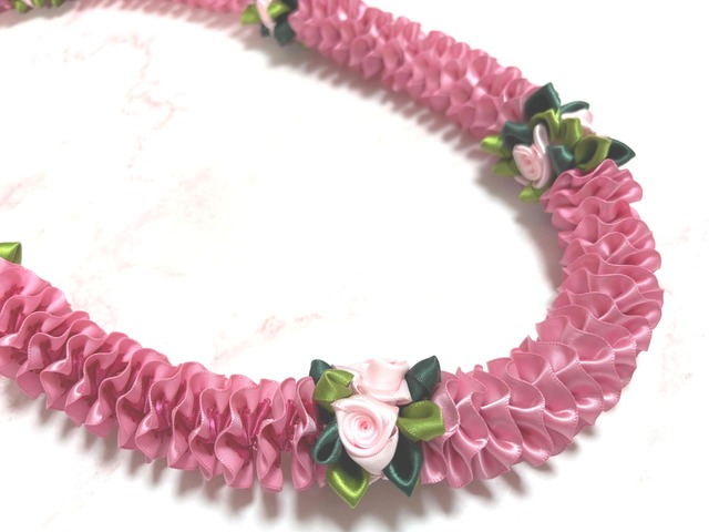 （レシピなし）【ランタンイリマＷ/ローズ　キット♪】　ハワイアンリボンレイ