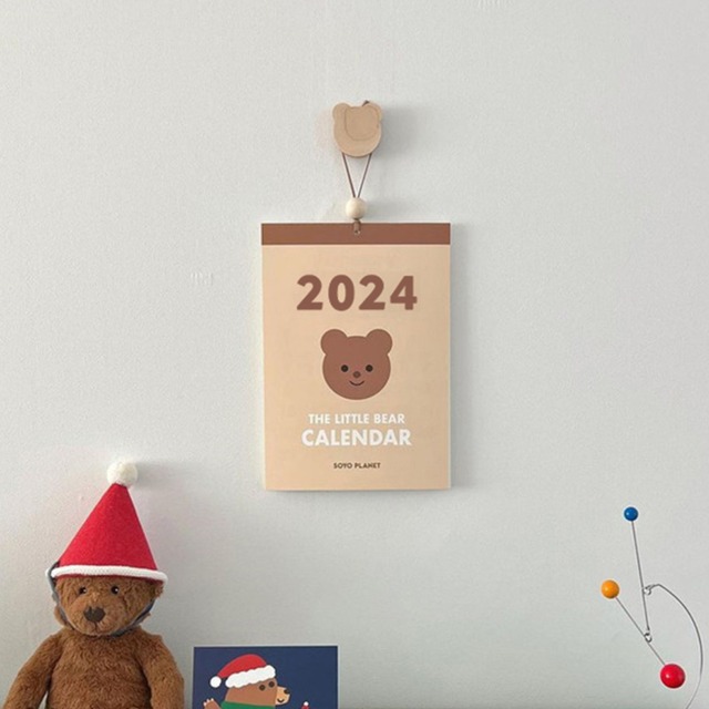 【CALENDAR】2024韓国風可愛いクマの掛けカレンダー