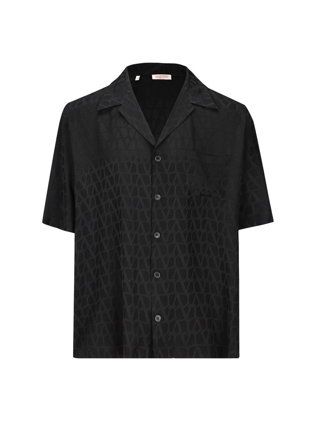【新品】VALENTINO GARAVANI ヴァレンティノガラヴァーニ メンズ シャツ シルク ブラック AAA909V1MXM