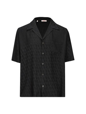 【新品】VALENTINO GARAVANI ヴァレンティノガラヴァーニ メンズ シャツ シルク ブラック AAA909V1MXM
