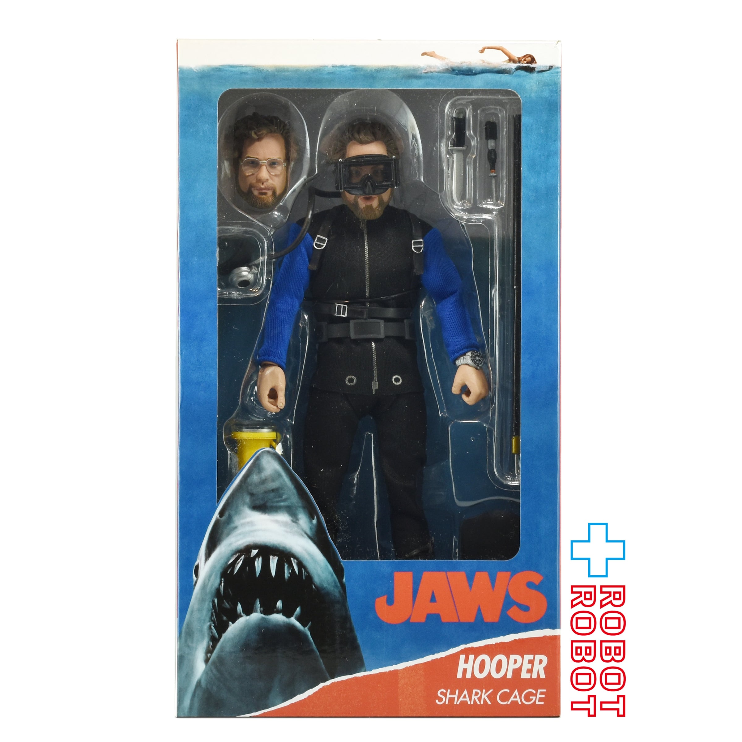 ネカ ジョーズ シャークケージ フーパー 8インチ アクションフィギュア