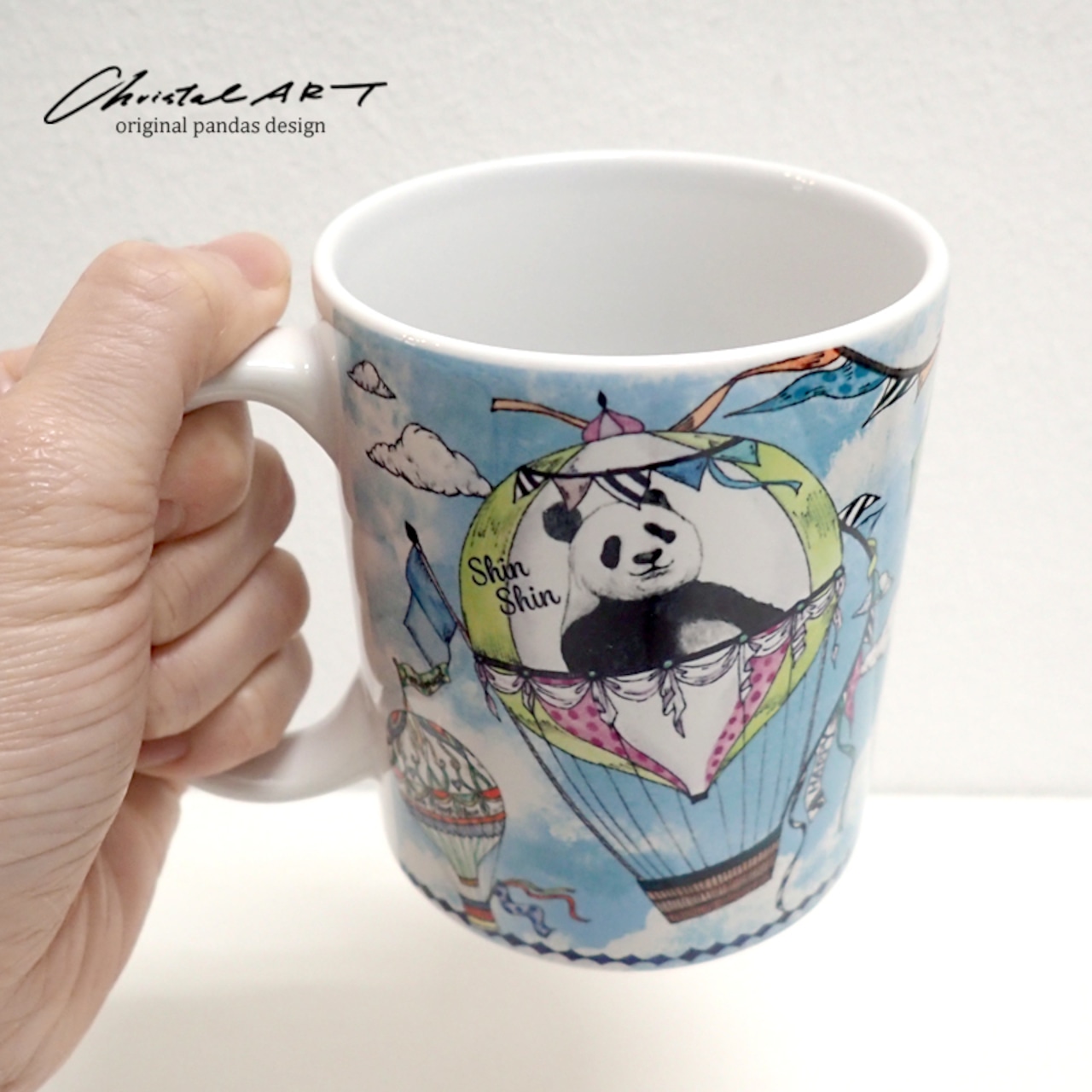 ◆受注生産◆ハートフルパンダファミリー柄マグカップ◆