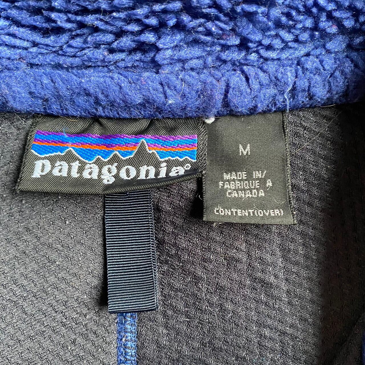 02年製 カナダ製 patagonia パタゴニア クラシック レトロX フリースジャケット ボアジャケット 23055 00s ヴィンテージ  ビンテージ メンズM 古着 ブルー 青【アウトドアジャケット】【VTG】【SA2204】【HA10】 | cave 古着屋【公式】古着通販サイト