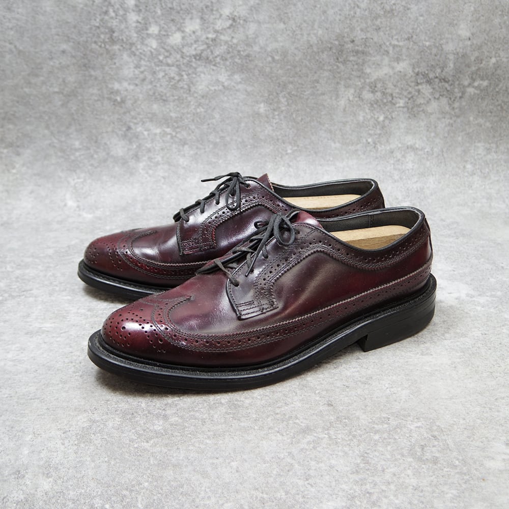 30cm Florsheim フローシャイム ロングウィングチップ ブラック