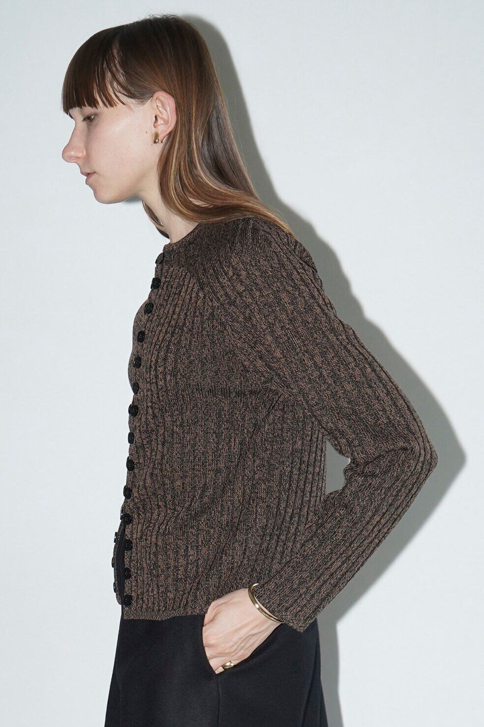 CLANE クラネ LINE UP BUTTON KNIT TOPS MIX