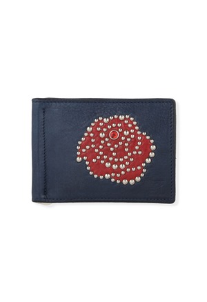 GIVE FLOWERS LEATHER WALLET INDIGO