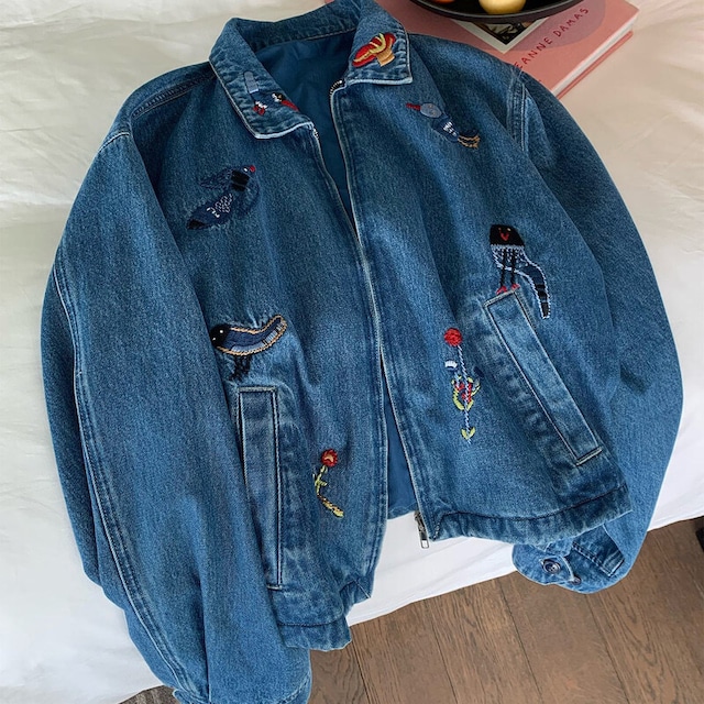 Embroidery denim jacket　M2974