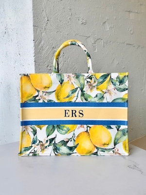 再販【オーダーメイド】イニシャルトートバッグ Lemon ＋ BAG in BAG