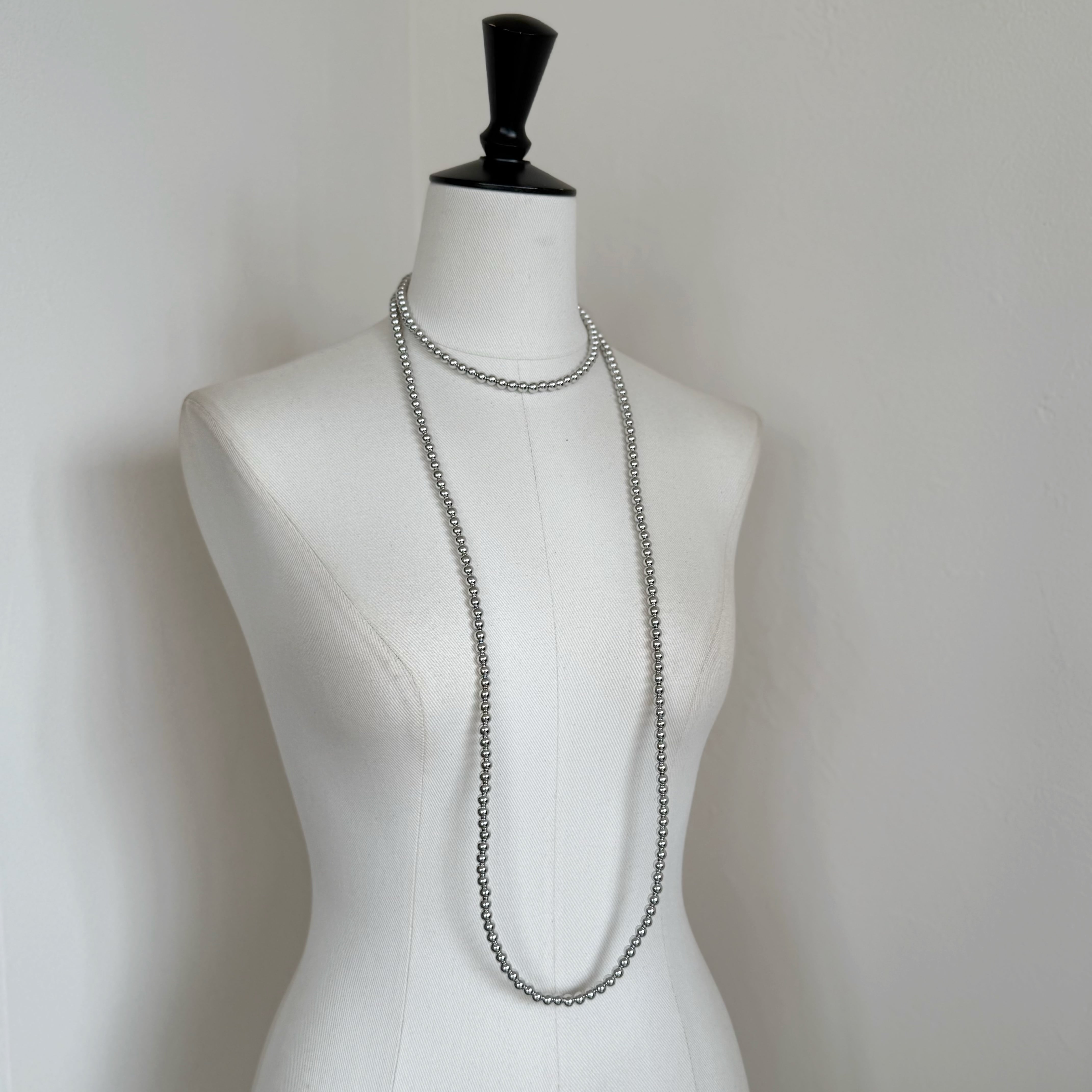 SELECT〉シルバーボールロングネックレス a09-010 | SYSORUS