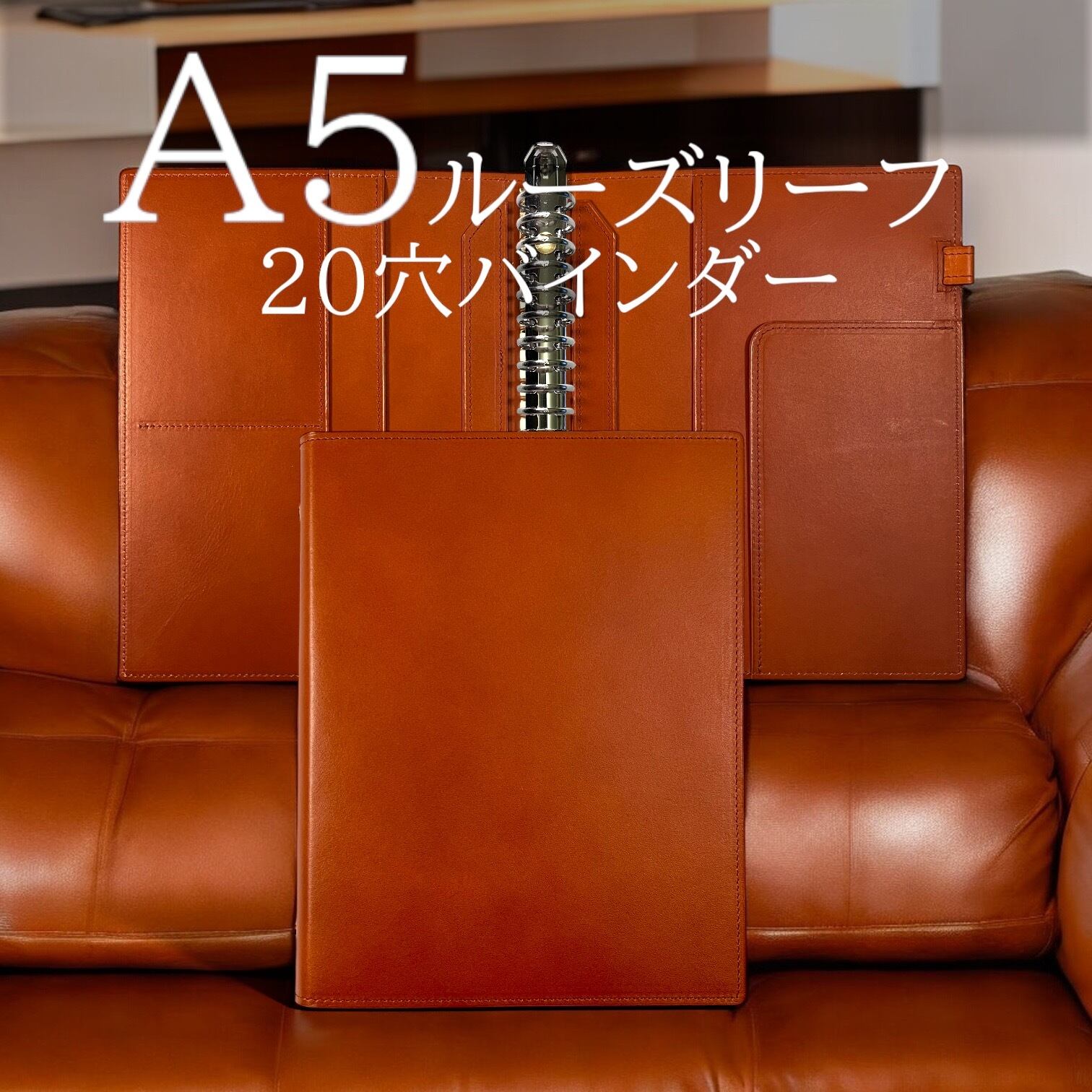 ルーズリーフバインダーA5 20穴 多穴式 ルーズリーフカバー ブラック