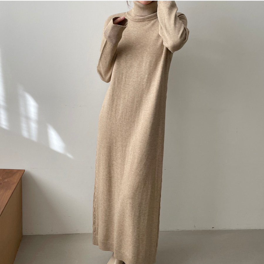 High-neck long knit dress A0938 | Lucy's Select powered by BASE