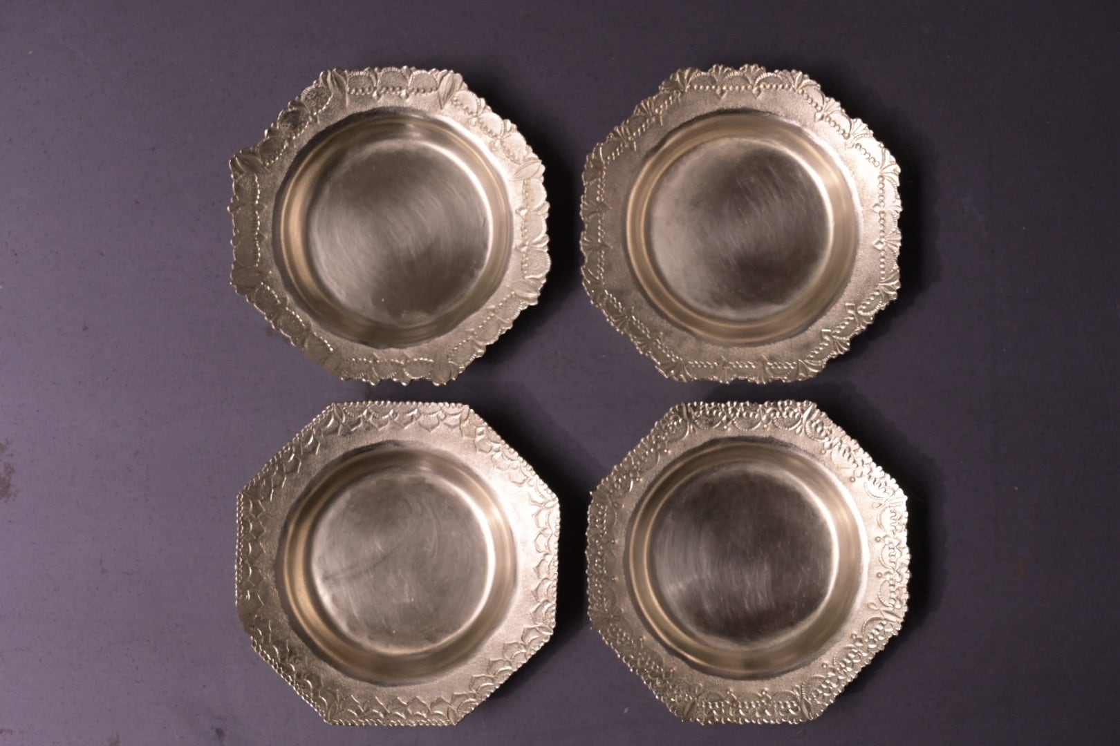 西川美穂 花ツラナル茶托 八角.真鍮