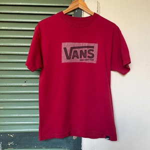 【GF43】 Tシャツ VANS 濃赤 ロゴ ヴァンズ バンズ