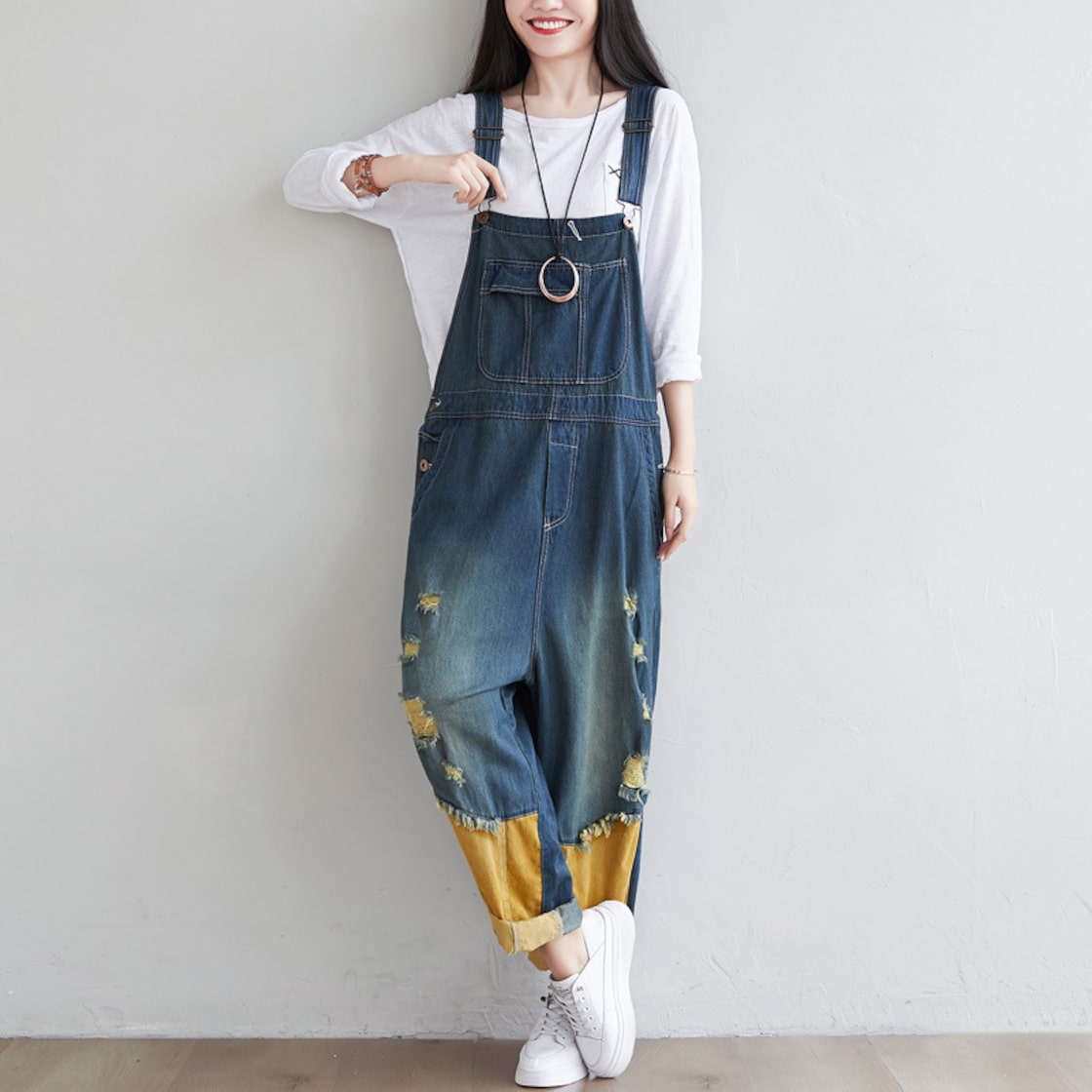 60s70sフランスワークリペアオーバーオールW33ブルーペインター aw152 