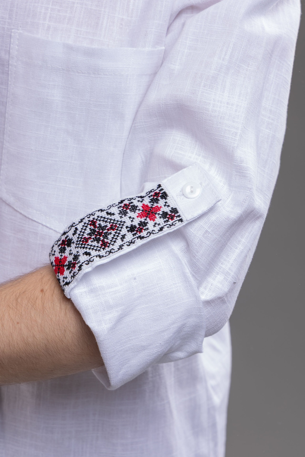 ウクライナ刺繍ヴィシヴァンカ　クロスステッチ手刺繍　Lサイズ　メンズ - 9