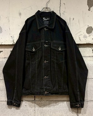 【Caka otto】“Karl Kani” Black Denim TruckerJacket