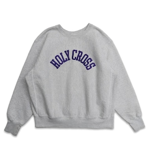 古着 90年代 USA製 The Cotton Exchange リバースウィーブタイプ カレッジ スウェット トレーナー 刺繍 ワッペン 杢グレー 表記：XL　gd408339n w60110