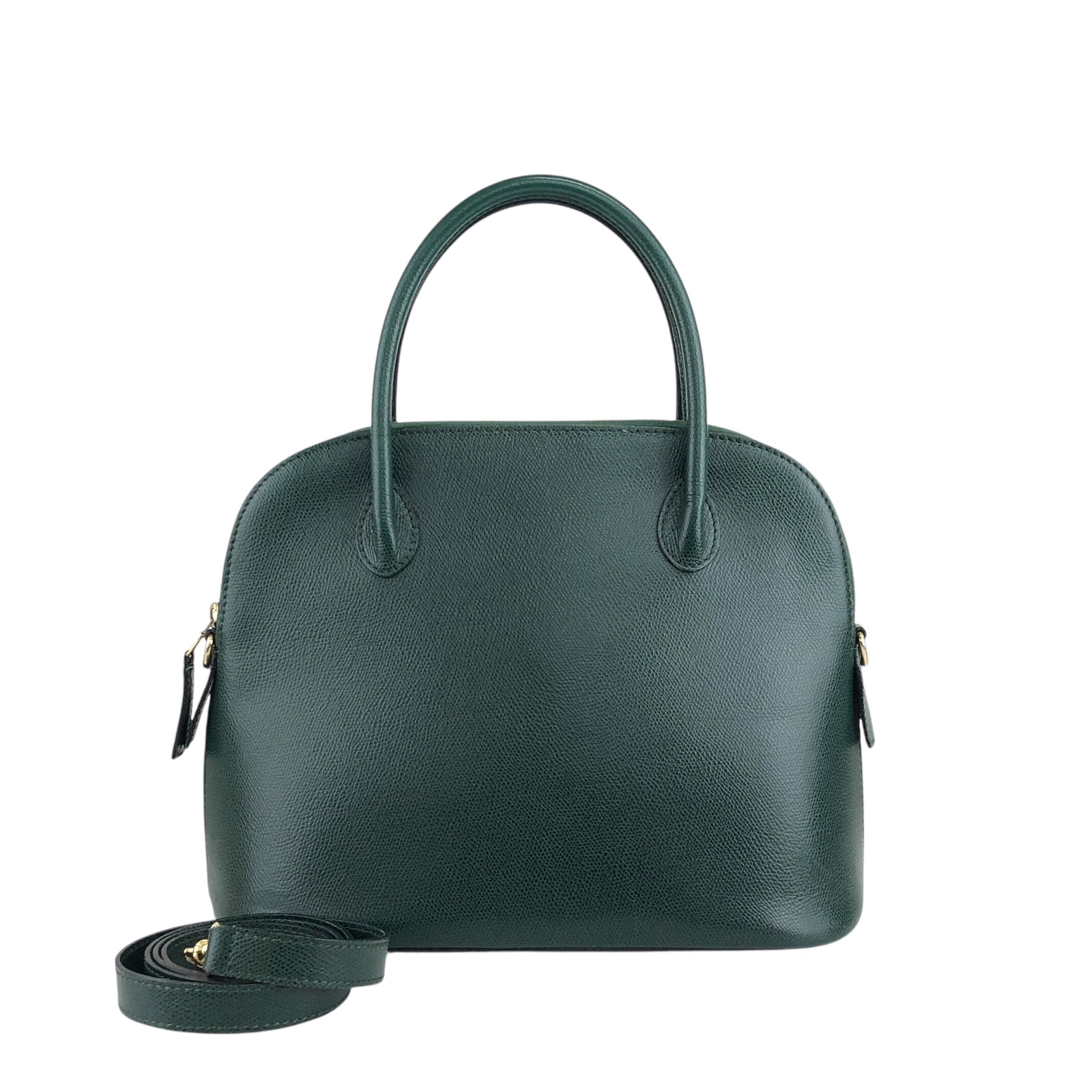 CELINE 80s〜90sヴィンテージ　ダークグリーン CELINE セリーヌ ショルダーバッグ グリーン レザー 2way ブガッディ
