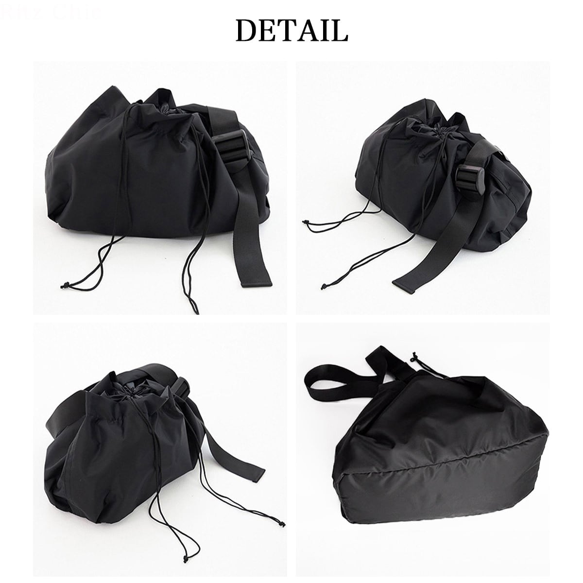 ナイロン ショルダー バッグ レディース メンズ 大容量 通勤 通学 学生 A4 韓国 おしゃれ 大人 シンプル カジュアル ブラック 黒 巾着バッグ 大人可愛い 大人女子