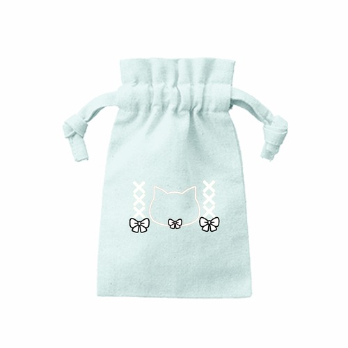 推し活にゃんこ(白)【巾着】