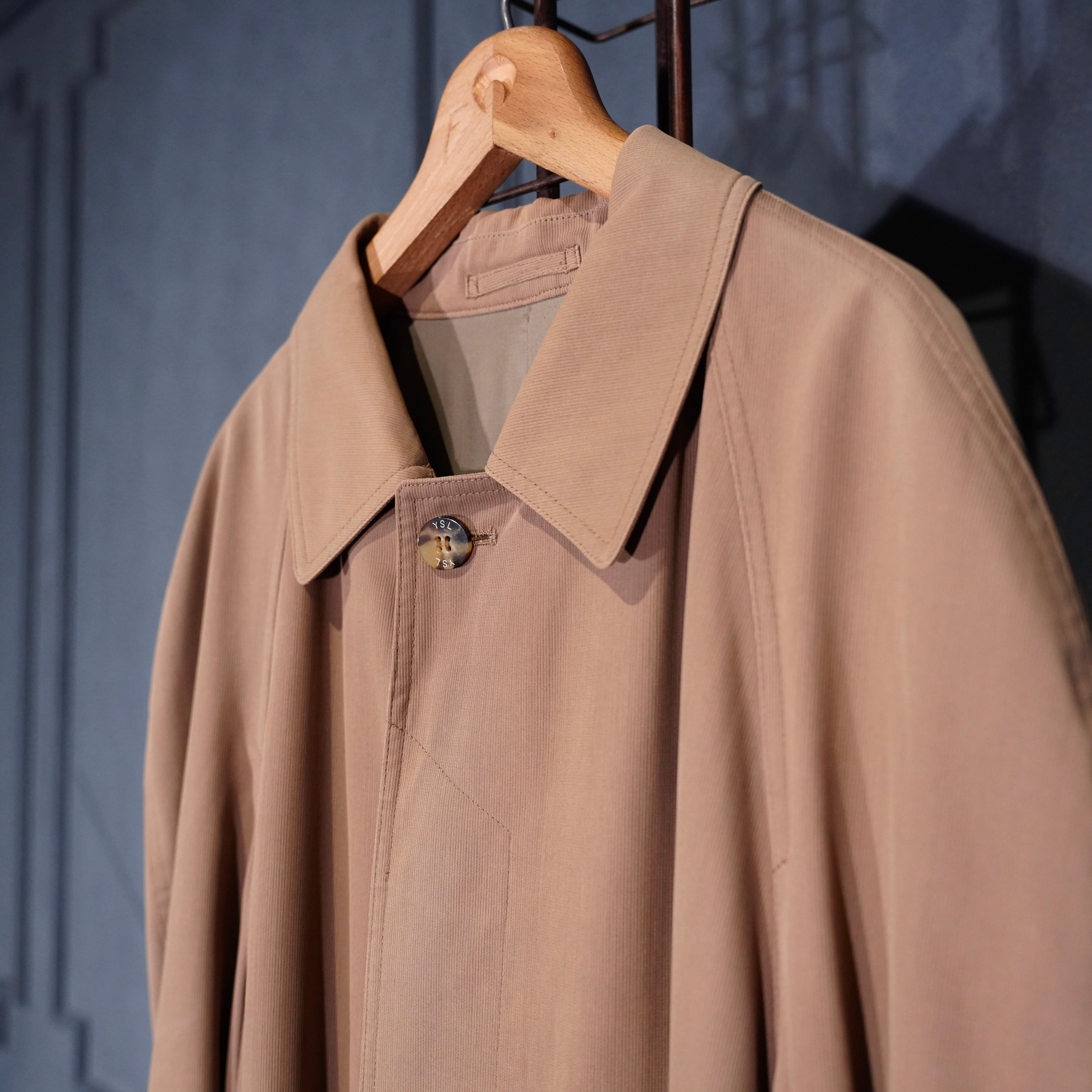YVES SAINT LAURENT COTTON SILK BELTED COAT/イヴサンローラン