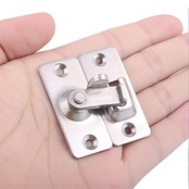 YFFSFDC 90度ドア留め金ロック 90度直角ドアロック ステンレス製 ドアロック ボルトロック 90° 補助鍵 ボルトラッチ 引き戸用鍵 スライドロック 浴室/部屋/バスルーム用ロック 盗難防止安全ドアロック 防犯 侵入防止 (シルバー 1個入り)