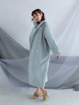 fluffy color coat（icy blue）