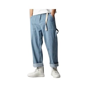 ストライプ デニム ストレートパンツ