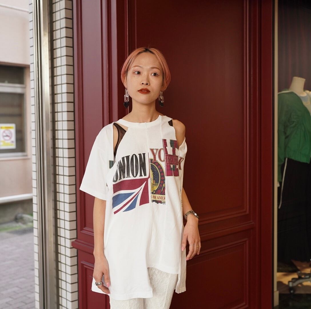 77circa(ナナナナサーカ)''circa make layered asymmetry sleeve top