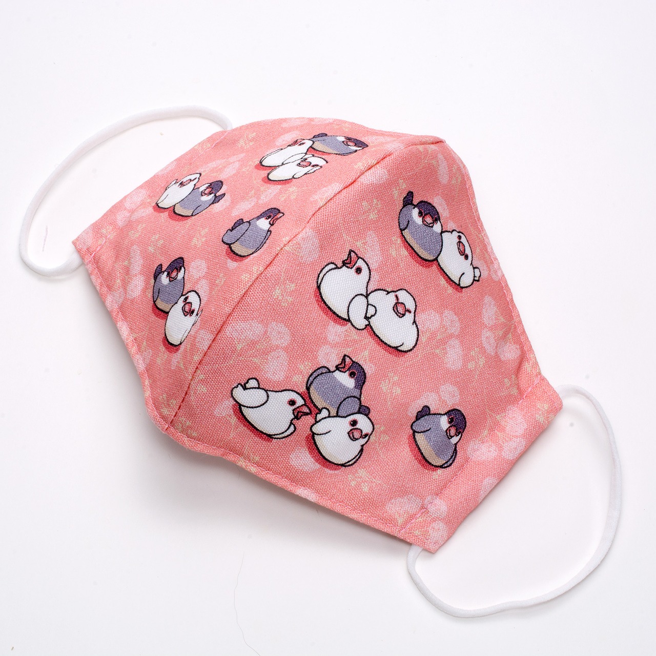 みんなが元気になるマスク 大人用 文鳥 桜色 マスク 三層構造 抗ウイルス 抗菌 防臭 日本製 立体 EM-502S