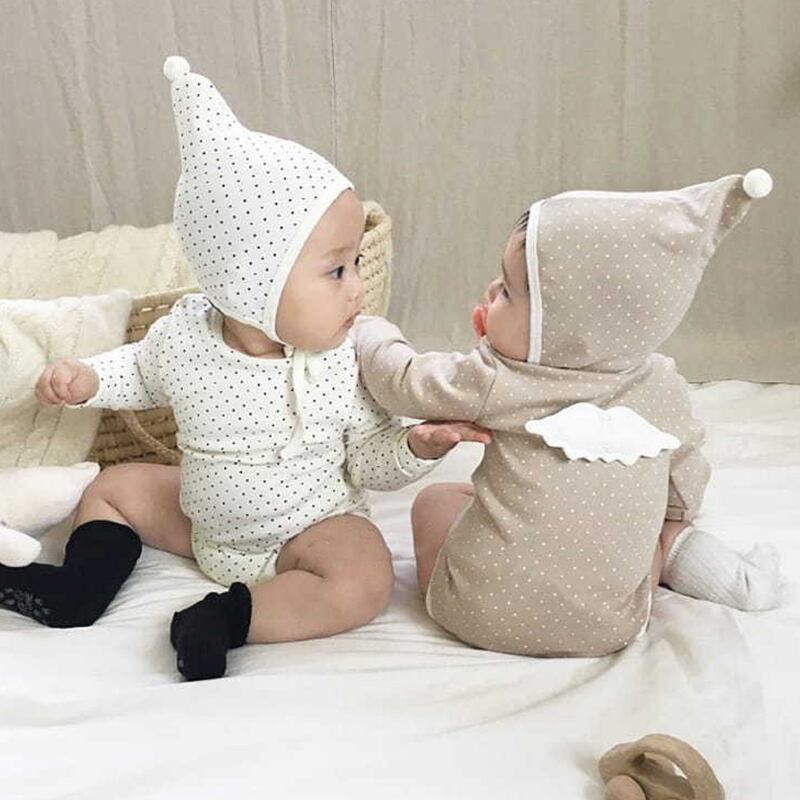 【BABY】韓国風 ドット柄ロンパース