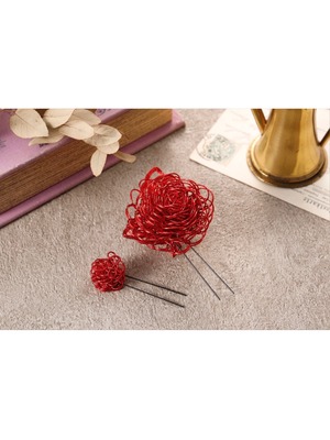 【水引アレンジ レッド】 ウェディング 袴 振袖 成人式 ヘアドレス ヘアパーツ プリザーブドフラワー ドライフラワーフラワー k-0003