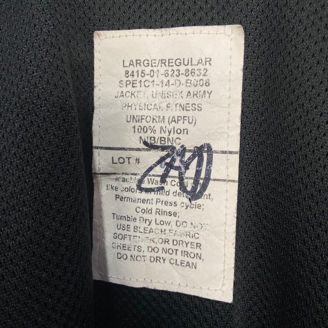 US ARMY APFUナイロントレーニングジャケット L-R 14年製
