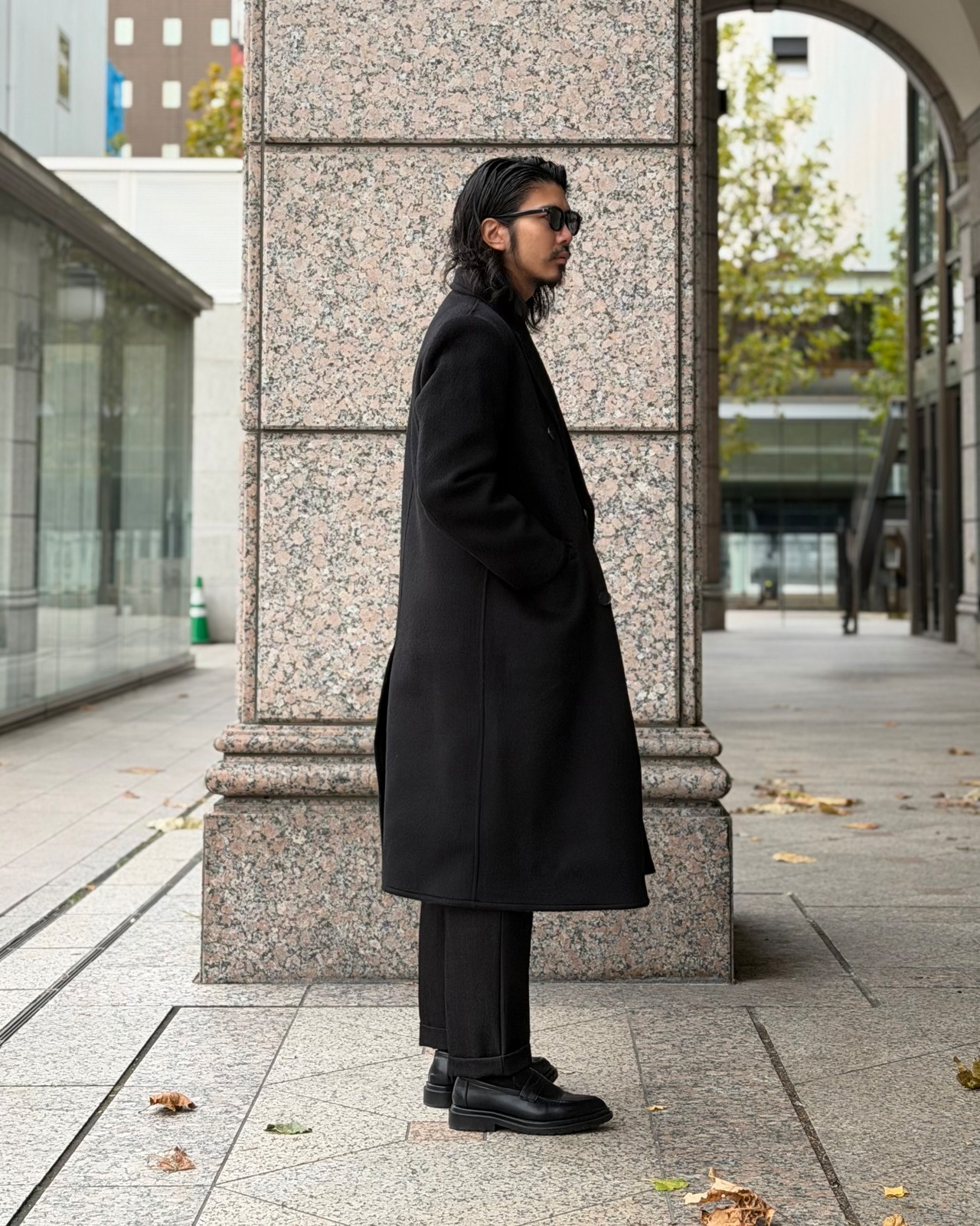 【縦長端正】ウール100%ロングチェスターコート