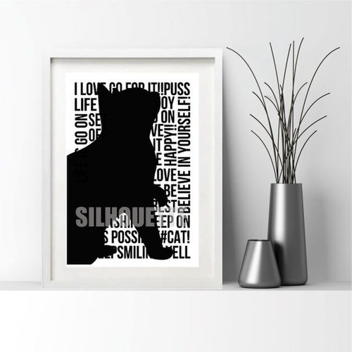 SILHOUETTE Art poster#CAT (A3)