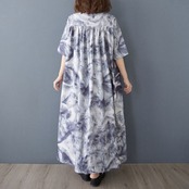 ニュアンス柄 バンドカラー ワンピース  30191