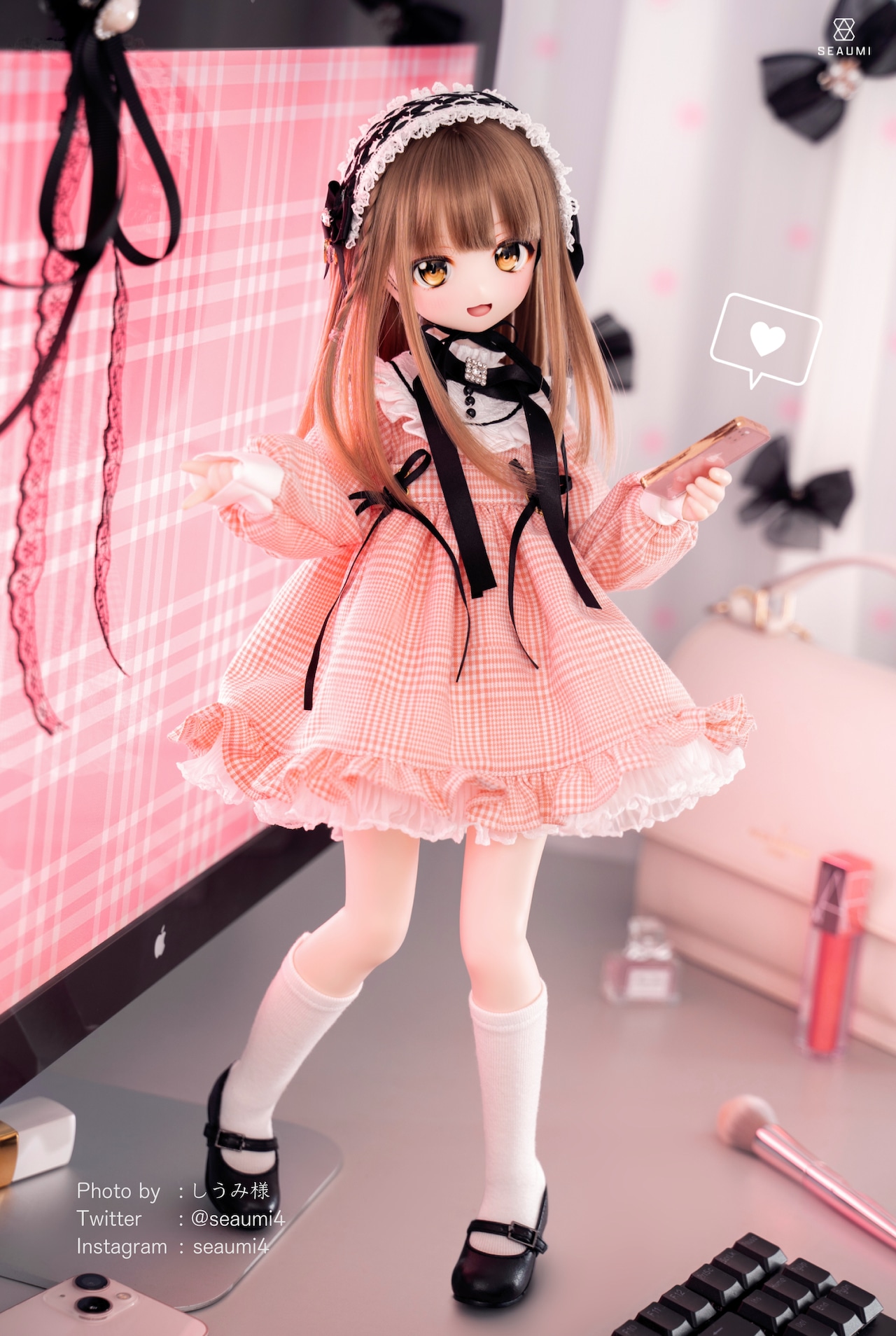 MDD / DDP / KUMAKO / SDM 対応 OF 【地雷ちゃん（ぴんくのちぇっく）】MDD / DDP / KUMAKO / SDM Outfit 【Jirai-chan (Pink checkered)】 - 2