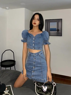 denim mini set up