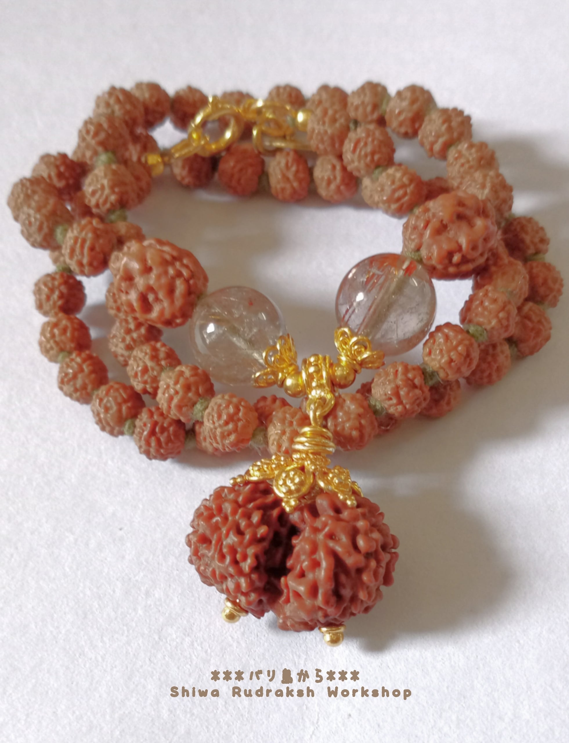 13面ガウリーシャンカラ】3面＆5面☆ルチルクウォーツ☆ネックレス