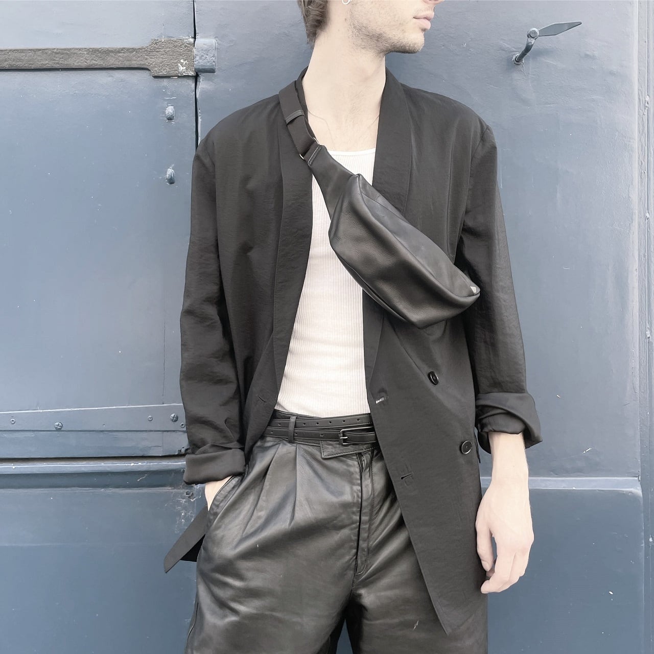 194ABG03 Leather small waist bag 'demi cercle' 19 ボディバッグ