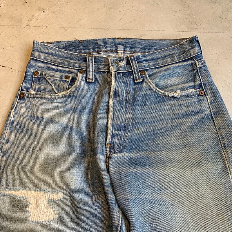 80's Levi's リーバイス 501 66後期 刻印6 バックポケット裏チェーンステッチ リペア 赤耳 グランジ 実寸W28 USA製 希少  ヴィンテージ BA-1371 RM1740H | agito vintage powered by BASE