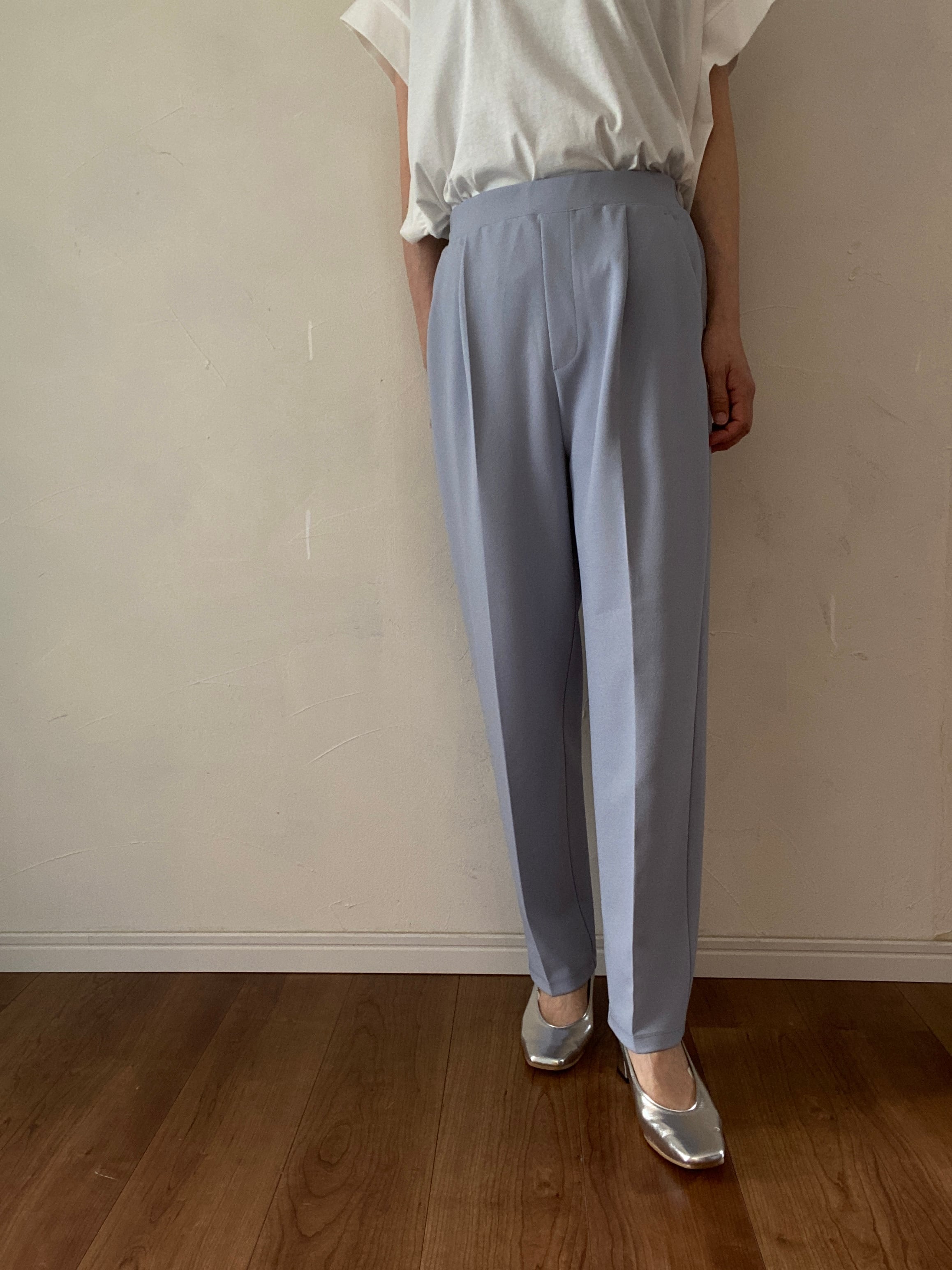 【SELECT】カットジョーゼットイージーテーパードパンツ　25-0602