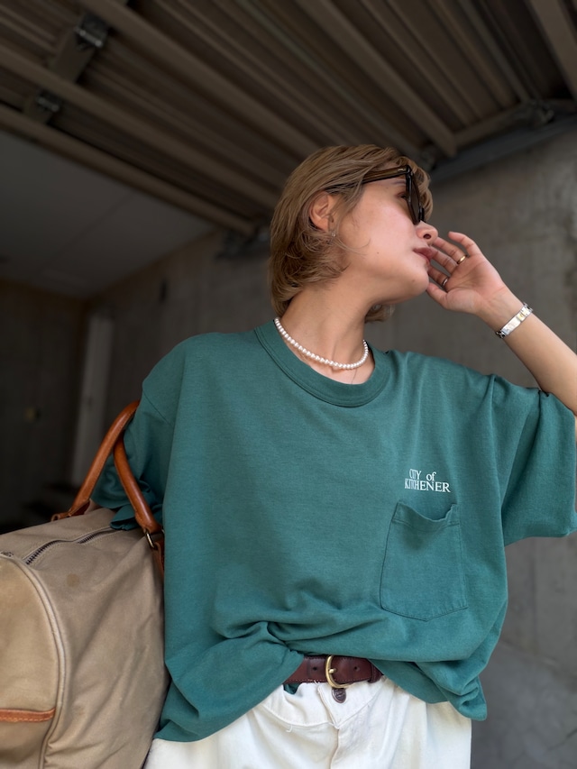 （CS2260）faded texture pocket tee shirt