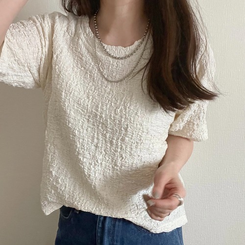 【tops】ジャガードT  -écru-